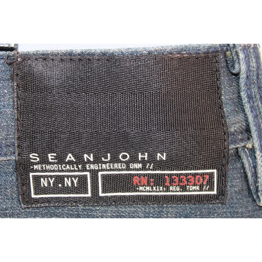 Sean John Methodically Engineered DNM Jeans Mens 40x33 Dark Wash Flap Pocket Y2K